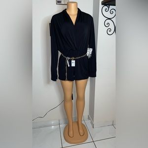 NWT ROMPER DEEP NECK SIZE M .MICHAEL KORS BELT IS NOT NO INCLUDED (33)